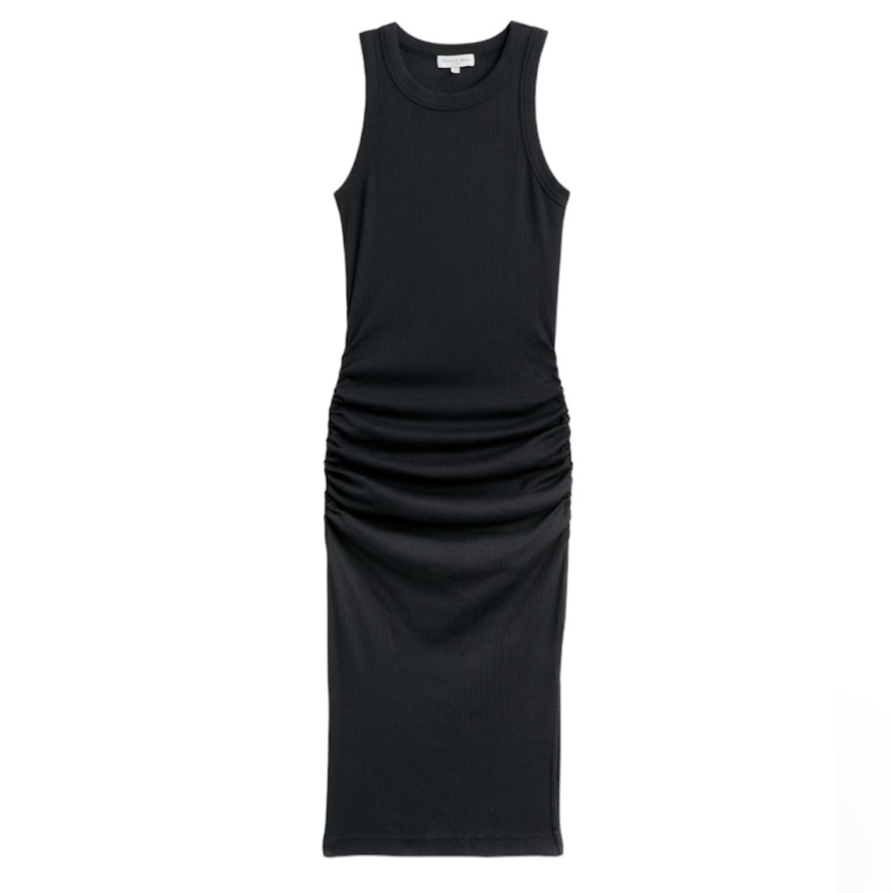 MICHAEL STARS Stitch Fix Wren Ribbed Knit Midi Dress Black Size Large